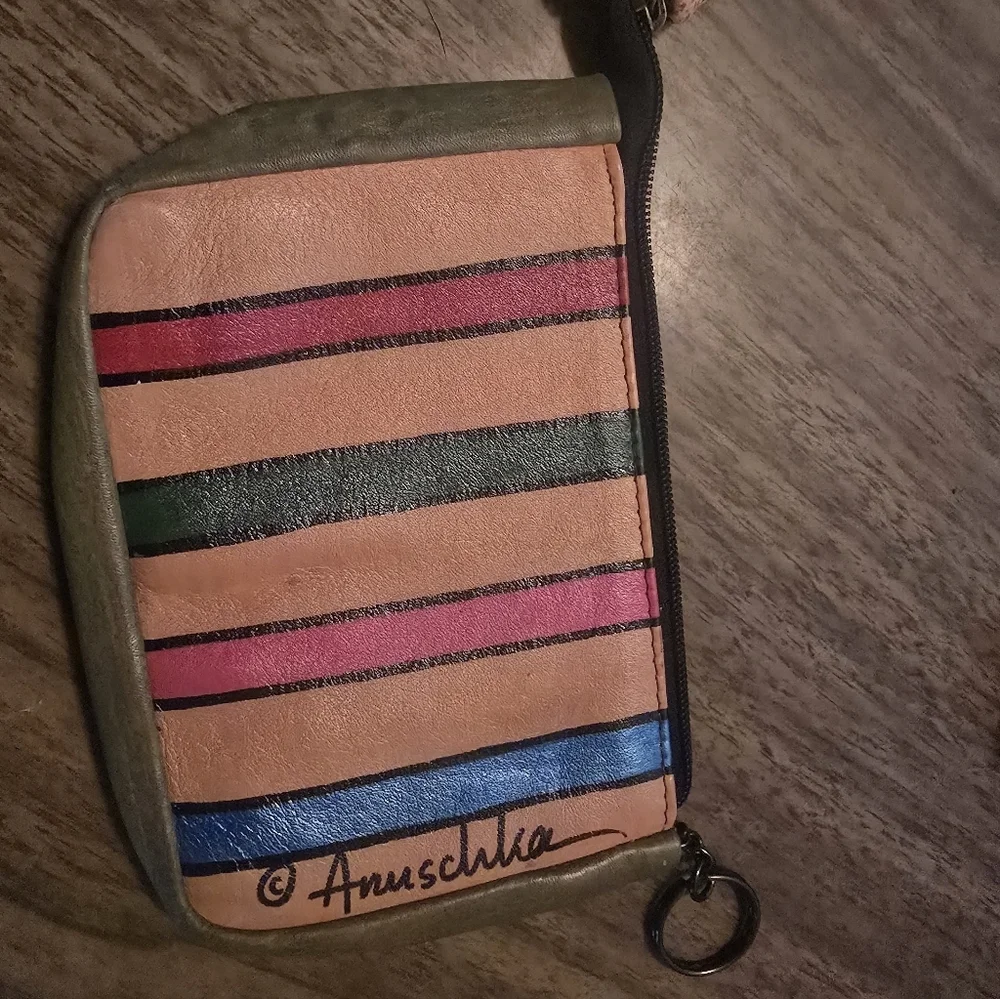Anuschka Colorful Striped Women's Coin Pouch